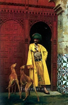 Dog Painting - An Arab and his Dog Greek Arabian Orientalism Jean Leon Gerome